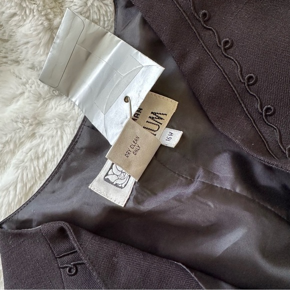 Vintage Whimsigoth Black Vest Floral Embroidered Plus Size 16W Abalone Button Up - Picture 10 of 11